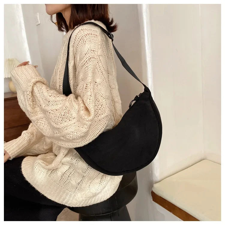 Casual Nylon Hobo Crossbody Bag for Women – Shoulder, Half Moon, Tote Travel Shopper & Purses