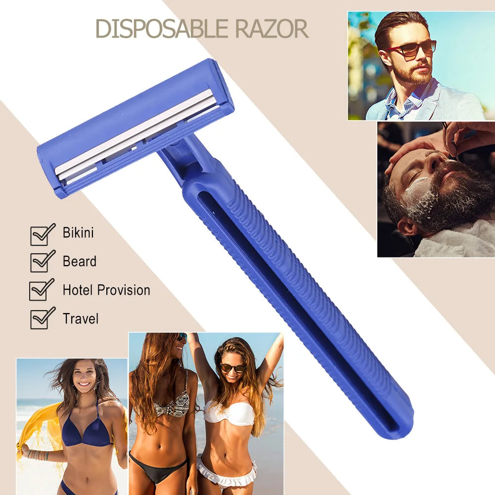 Disposable Whisker Shaver Set – 300+10PCS Stainless Steel 2-Layer Blade Razors for Men & Women