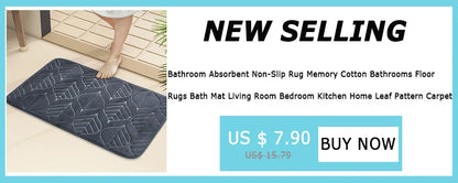 Absorbent Bathroom Carpet - Non-Slip Soft Bath Mat, Machine-Washable Doormat for Toilet & Bathtub
