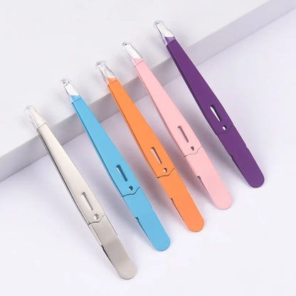 Colorful Eyebrow Tweezer | Stainless Steel Slanted Hair Beauty Fine Hairs Puller | Eye Brow Clips Removal Makeup Tool