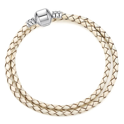 BAOPON 9-Color Leather Charm Bracelet - DIY Chain Jewelry Gift for Women & Girls