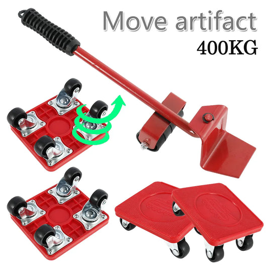 Heavy-Duty Furniture Mover Set: Transport Lifter with 360° Rotation Universal Wheel - Ideal for Moving Heavy Objects, Hand Tools Included