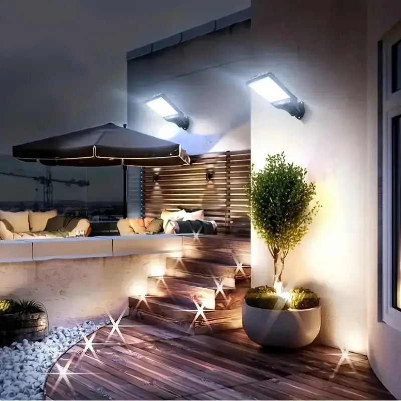 1/2/4-Pack Solar Street Lights – 108 COB LED Outdoor Wall Lights with Remote Control, Motion Sensor & Adjustable 3 Modes