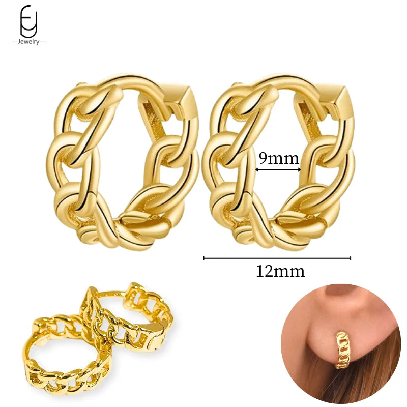 925 Sterling Silver Gold Tassel Earrings - Vintage Crystal Long Chain Hoop Jewelry for Women