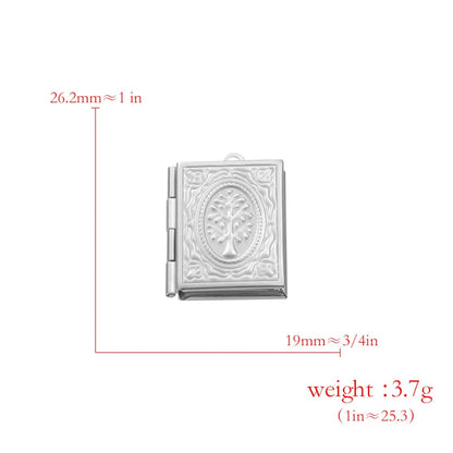 Stainless Steel Photo Locket Charms - 5-Piece Heart, Round & Square Memory Pendant Set