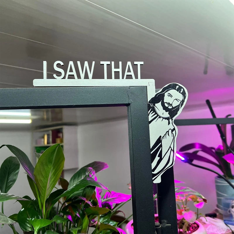Creative Jesus Door Hanger: Funny Home Decor Sign - 'Jesus I Saw That' Over-the-Door Wooden Sign
