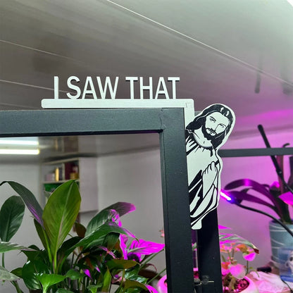 Creative Jesus Door Hanger: Funny Home Decor Sign - 'Jesus I Saw That' Over-the-Door Wooden Sign