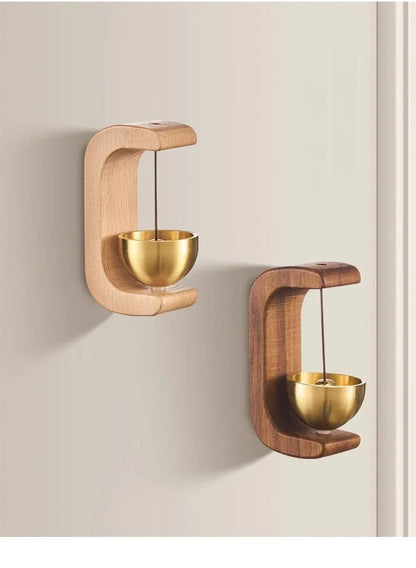 Dopamine Magnetic Indoor Wind Chime – Oak & Walnut Copper Doorbell for Home Decor