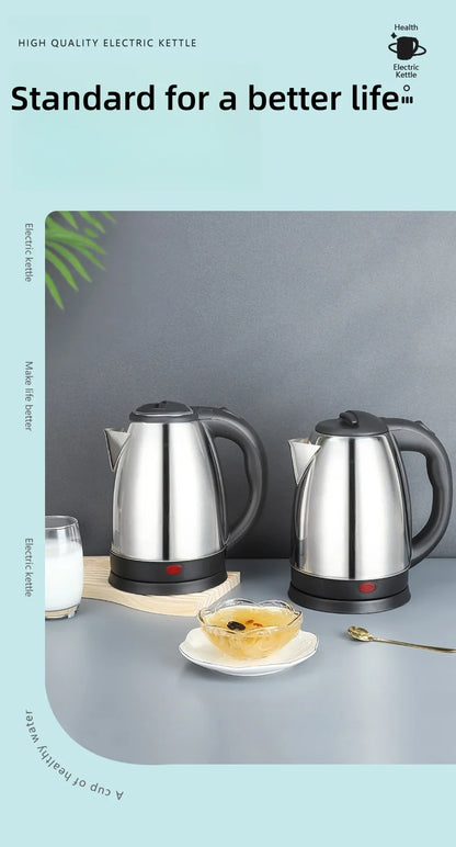 2L Travel Electric Kettle | Stainless Steel Portable Water Boiler for Tea & Coffee