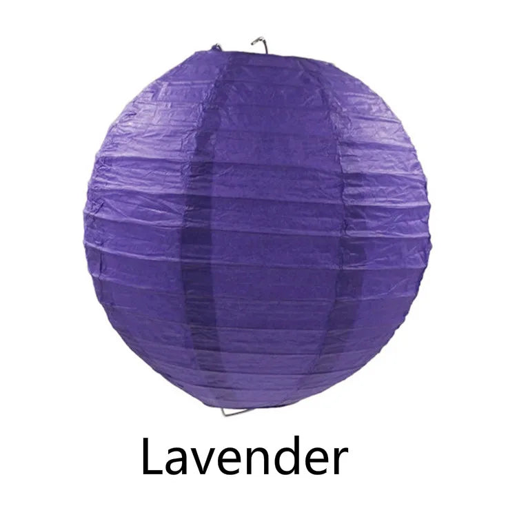 Round Paper Lantern Hanging Ball Decor for Wedding & Birthday Party, DIY Lampion Craft Supplies in White, Red & Blue