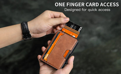 RFID Blocking Men's Slim Pop-up Wallet – Minimalist Bifold Credit Card Holder