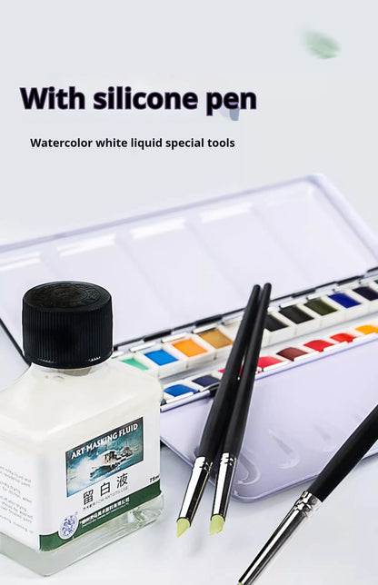 Art Masking Fluid – 18/30/75ml Stay White Cover Liquid for Watercolor Painting, School & Office Art Supplies
