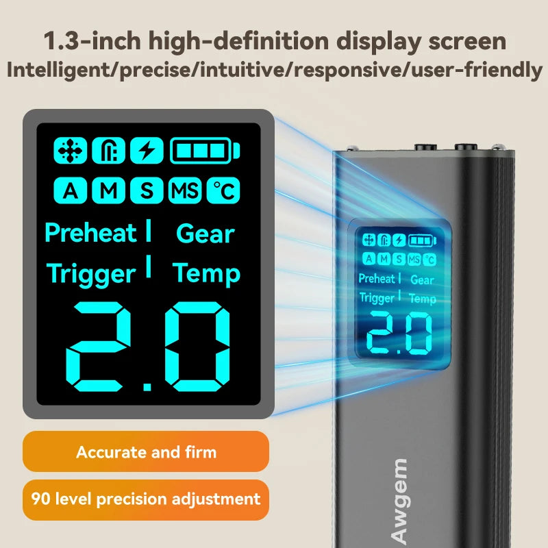 Awgem Portable Handheld Spot Welder – DIY Adjustable 99-Gear Welding Machine for 18650 Lithium Batteries