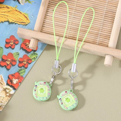 Mini Tamagotchi Alloy Keychain Pendant - Kawaii Miniature Virtual Pet Charm for Phones, Dolls and DIY Decorations