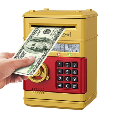 Kids Electronic Password Piggy Bank – Mini Safe Money Box with Code Lock & Auto Cash Slot