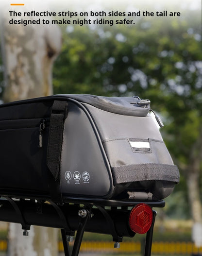 OFFBONDAGE Multifunctional Bicycle Saddlebag — Waterproof Reflective Top Tube Rack Bag, Handheld Large Capacity Adjustable Bike Bag