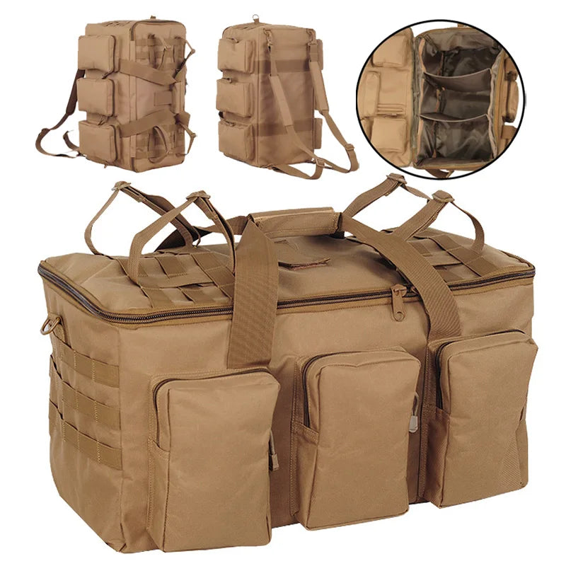 55L Tactical Duffel Bag – Large Hiking, Travel & Camping Backpack for Men, Gym and Weekend Trips