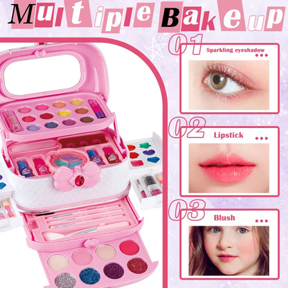 Kids Washable Makeup Kit for Girls – Real Makeup Set for Toddlers & Children, Fun Toy for Little Girls
