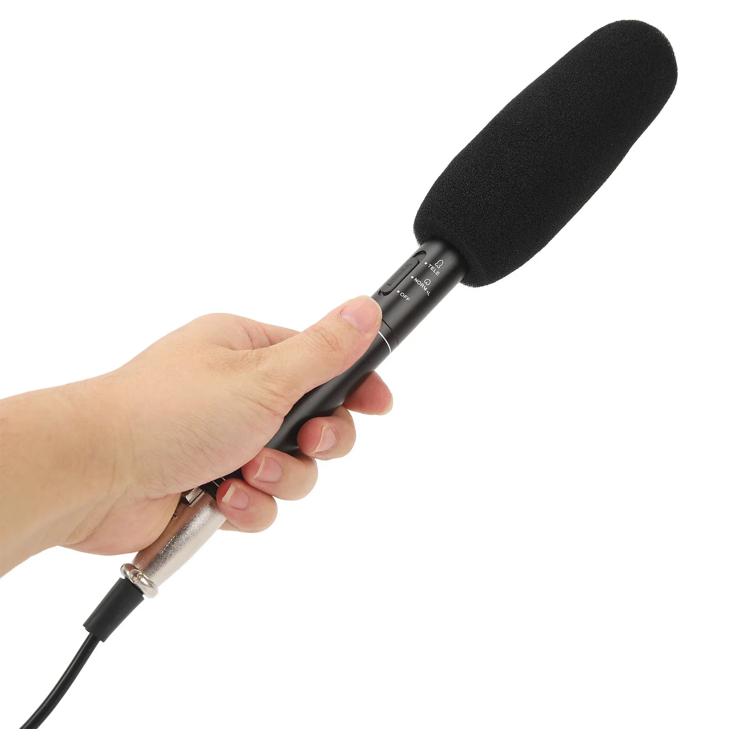 Professional XLR Shotgun Condenser Microphone - Cardioid Mini Interview Mic for TV News, Video Recording & Broadcasting