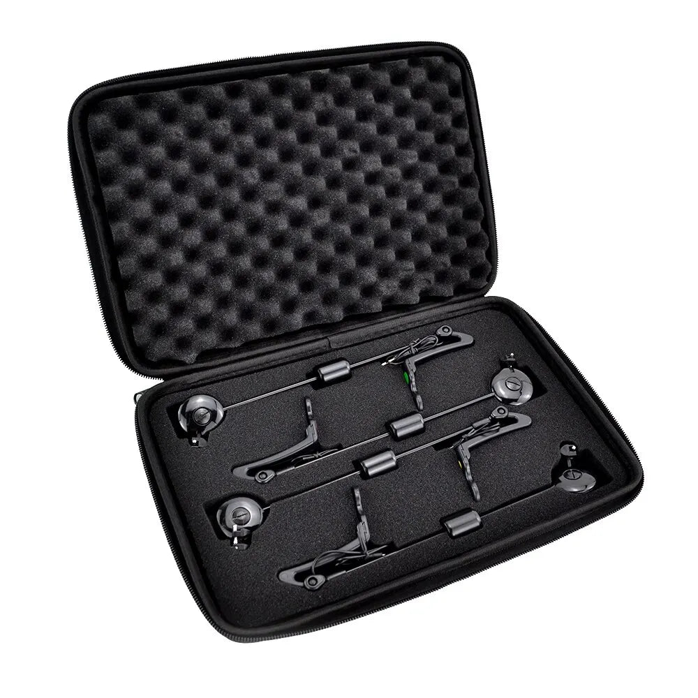 Hirisi LED Carp Fishing Swingers - 4 Color Drop Off Indicator Set in Zipped Case, Carp Fishing Equipment B2022