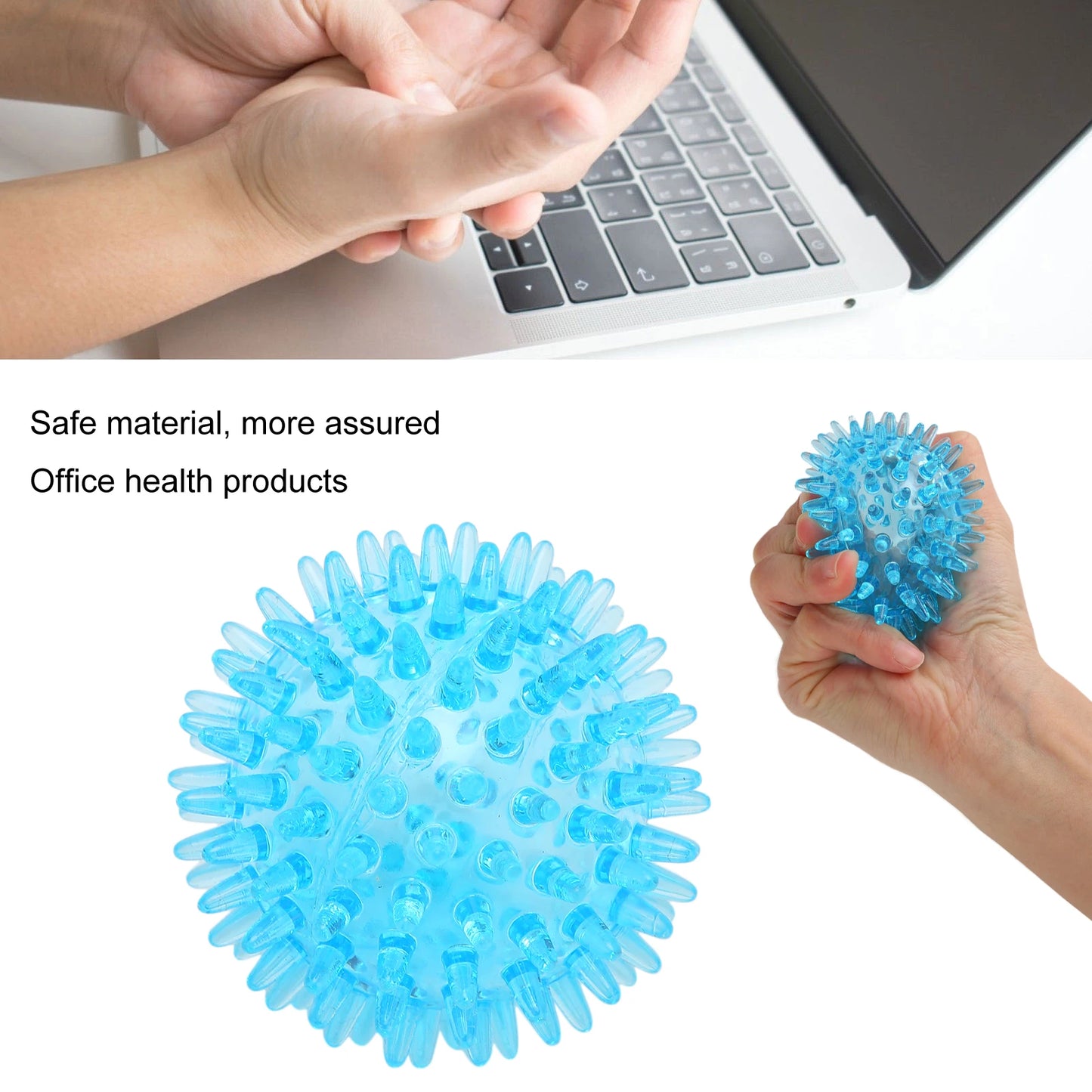 Spiky Hollow Massage Ball – Soft Transparent Stress Relief & Hand Wrist Strength Recovery Exercise Ball