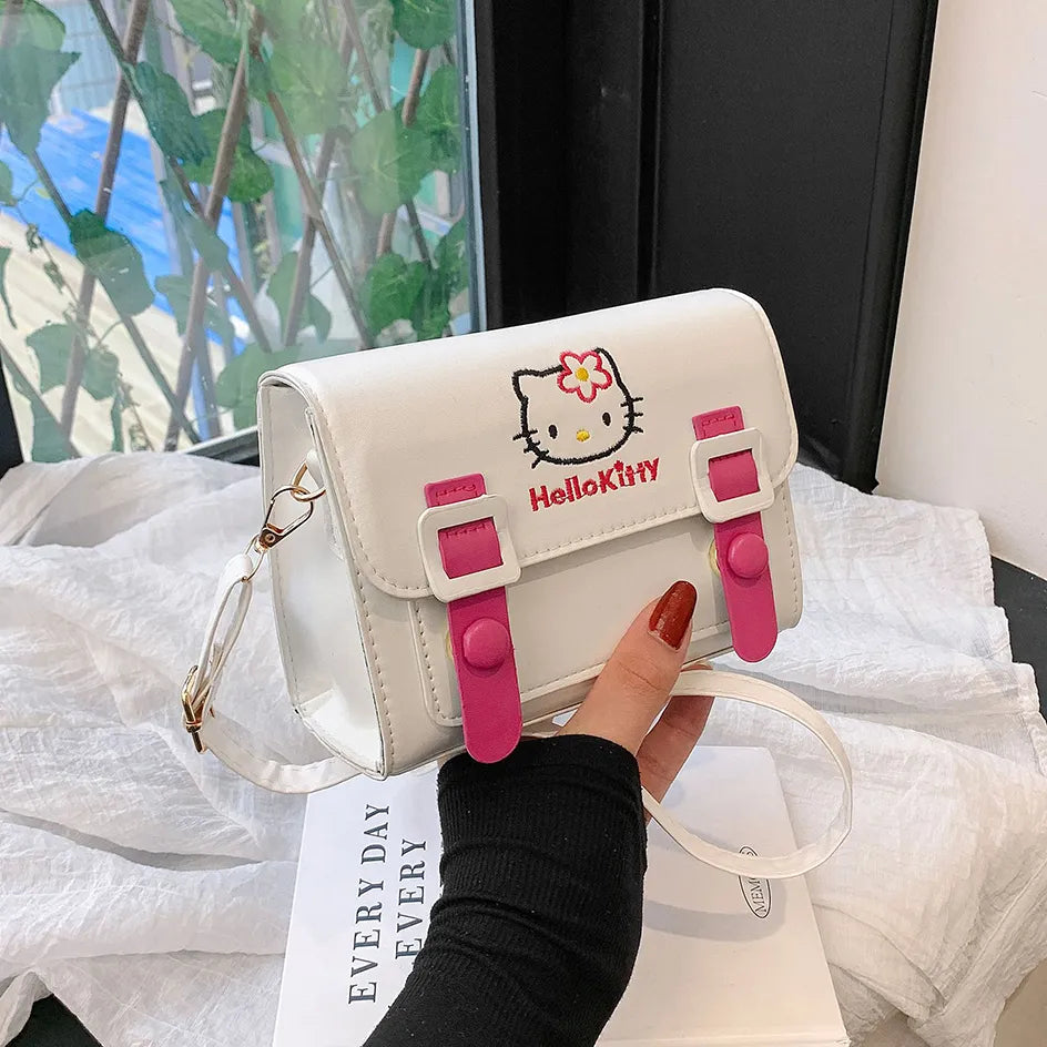 Sanrio Pu Square Bag - Kawaii Anime Shoulder Messenger Tote, Cute Cartoon Backpacks featuring My Melody, Cinnamoroll, and Kuromi