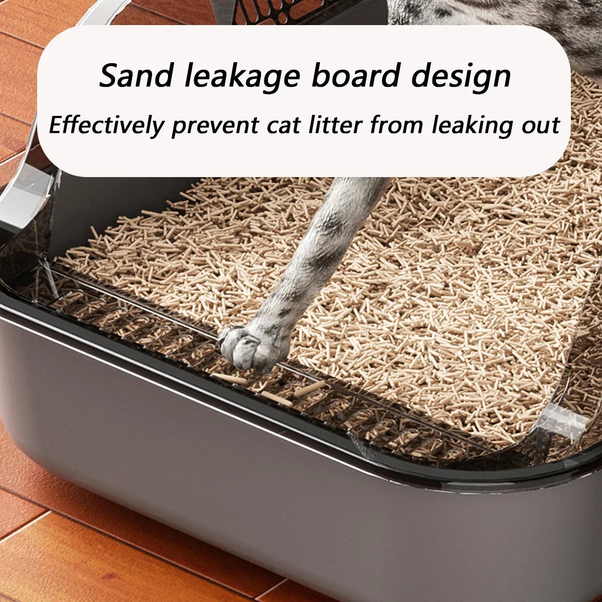 Semi-Enclosed Cat Litter Box - High-Sided Splashproof Kitten Toilet Tray for Indoor Pet Use