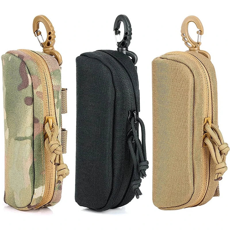 Tactical MOLLE Eyeglass Case - 1000D Nylon Shockproof Protective Sunglasses & Goggles Holder for Outdoor Use
