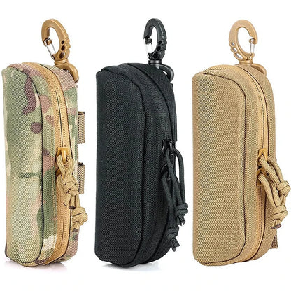 Tactical MOLLE Eyeglass Case - 1000D Nylon Shockproof Protective Sunglasses & Goggles Holder for Outdoor Use