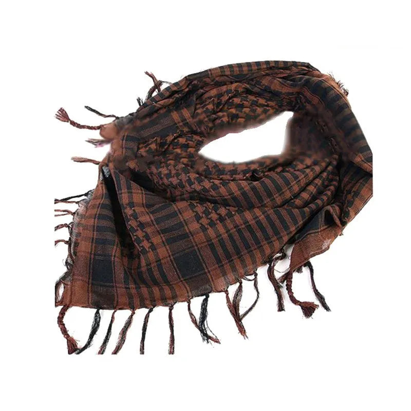 Military Plaid Scarf - Lightweight Unisex Tactical Arab Shemagh for Warmth & Outdoor Wear
