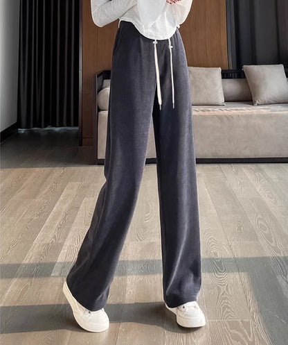 M-4XL Women’s Maternity Radish Pants – Cotton Fleece Ankle-Length Corduroy Sweatpants, High Waist Autumn Pregnancy Trousers