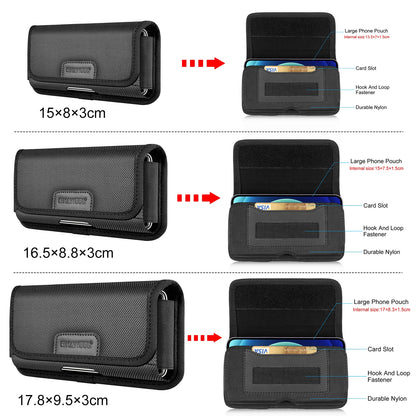 HAWEEL Nylon Phone Holster – Belt Clip Pouch for 4.7-6.8 Inch Cell Phones, Waist Bag for iPhone 15/13/12 & Samsung Galaxy