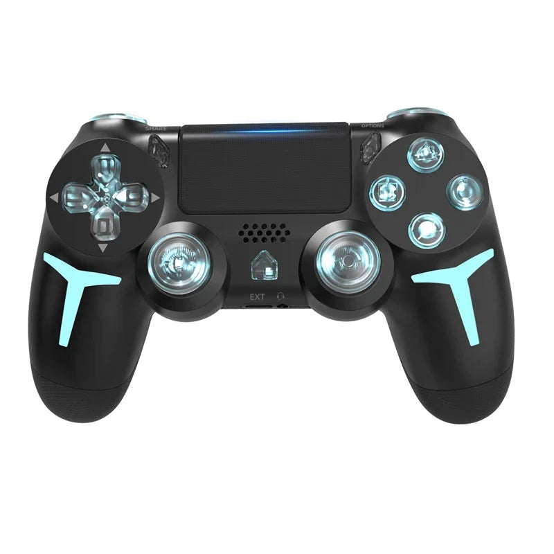 LED Bluetooth Wireless Gamepad – 6-Axis Gyroscope Dual Vibration RGB Controller for PS4, PS3 & PC