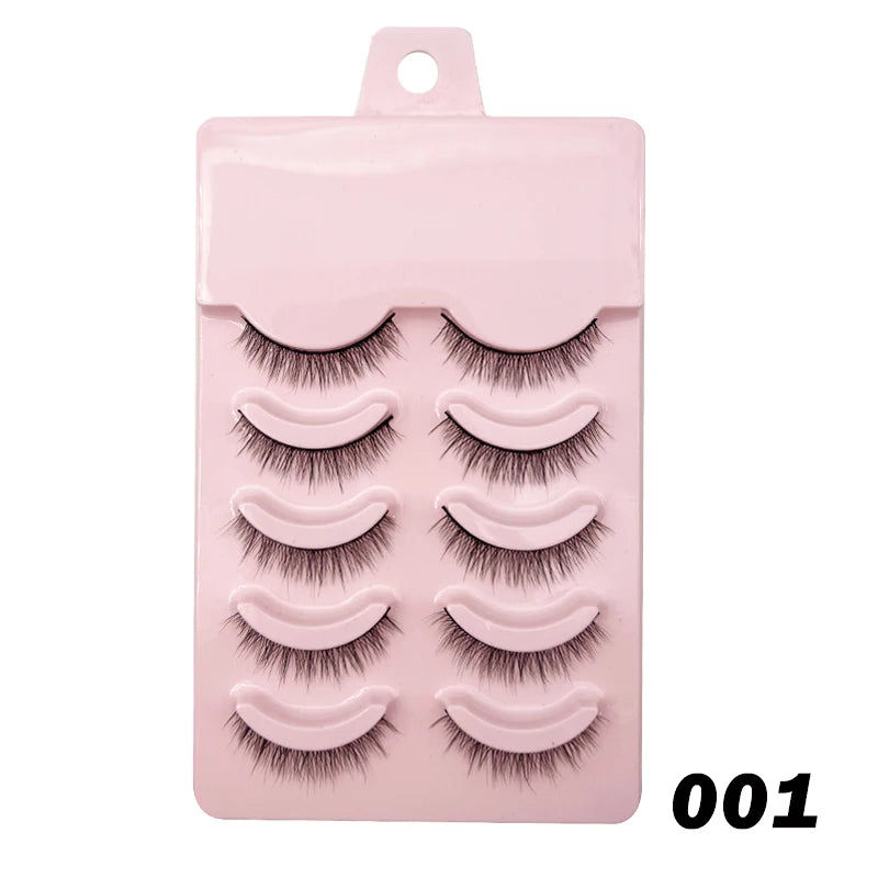 Manga Style Soft Natural False Eyelashes Wispy Thick Daily Wear Makeup Lashes