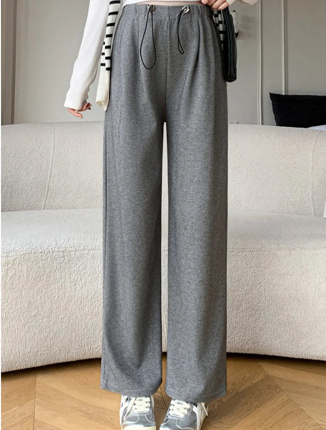 M-4XL Women’s Maternity Radish Pants – Cotton Fleece Ankle-Length Corduroy Sweatpants, High Waist Autumn Pregnancy Trousers