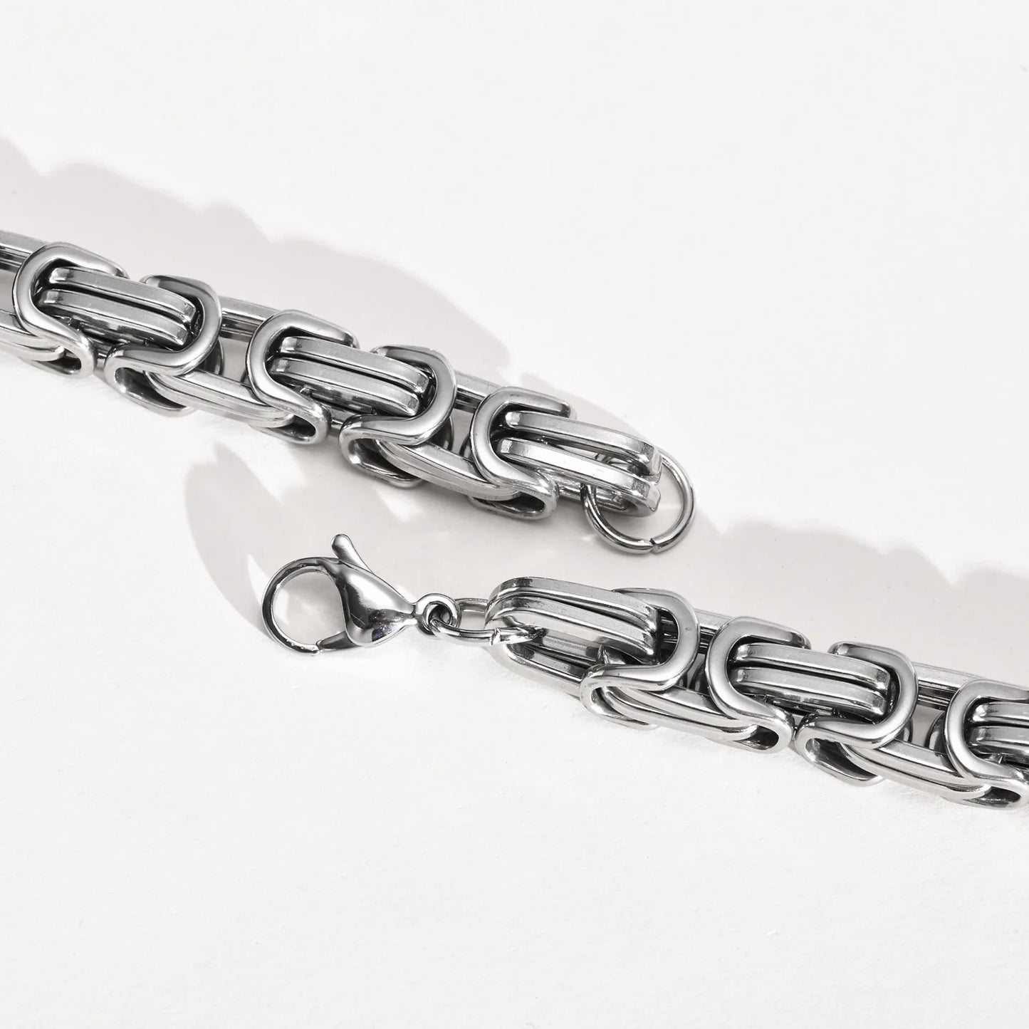Men's Stainless Steel Byzantine Chain Bracelet – 4/5/6/8MM Link Wristband for Boys, Perfect Gifts for Him