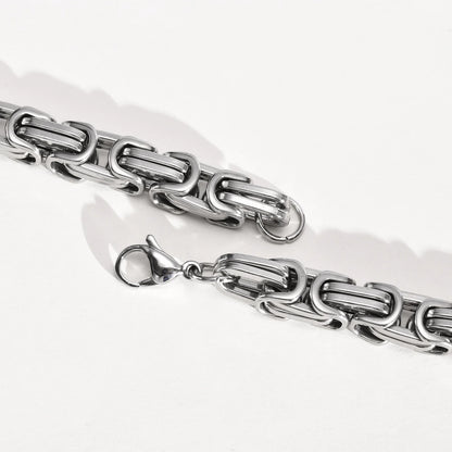 Men's Stainless Steel Byzantine Chain Bracelet – 4/5/6/8MM Link Wristband for Boys, Perfect Gifts for Him