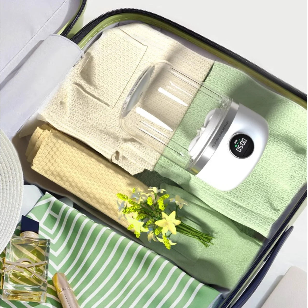 Wireless Portable Washing Machine – 1L Mini Underwear & Socks Cleaner with Dehydration Function