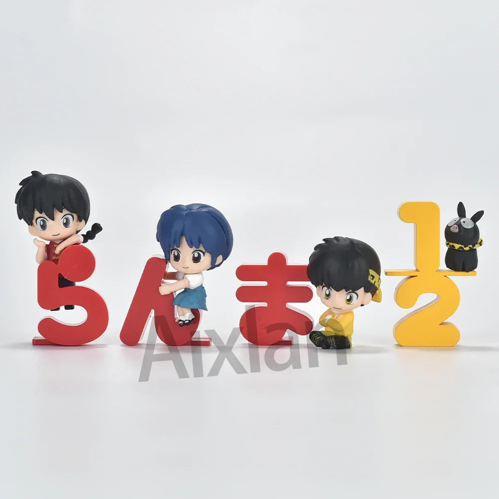 Aixlan 4PCS Ranma ½ PVC Figures – Ranma, Tendou, Akane Q-Version Cute Anime Collectible Action Figures Christmas Gift