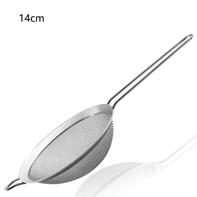 Stainless Steel Mesh Sieve Slotted Spoon – Kitchen Strainer for Baking, Pastry, Oil, and Flour Sifting