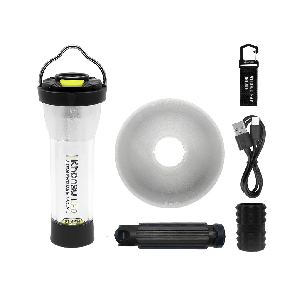 Portable Camping Lantern 3000mAh - Rechargeable Waterproof Outdoor Lighthouse Flashlight for Camping and Hiking