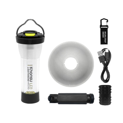 Portable Camping Lantern 3000mAh - Rechargeable Waterproof Outdoor Lighthouse Flashlight for Camping and Hiking