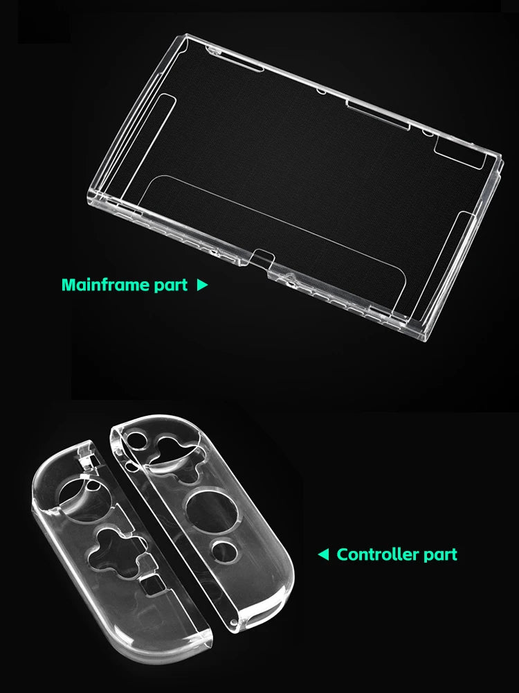 Data Frog TPU Transparent Protective Case for Nintendo Switch OLED - Clear Frame Protector Shell for Game Console Accessories