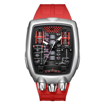 Alien Y2K Transparent Quartz Watch - Creative Hollow Case Design Fashion Men's Wristwatch with Unique Retro Style