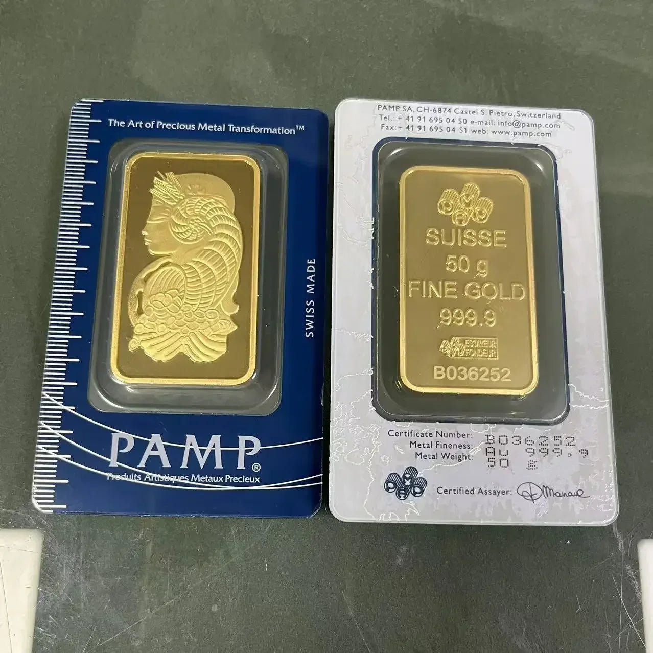 24K Gold Plated Copper Bar – 1g-100g Sealed Bullion Ingot, Non-Magnetic Golden Craft Gift