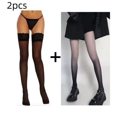 Women’s Sexy Gradient Pantyhose – Thin Transparent Candy Color Tights for Spring & Summer Hosiery
