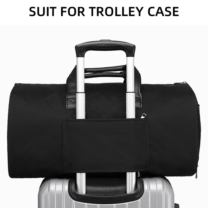 Convertible Garment Bag for Travel - Large Capacity Duffel with Shoe Pouch for Weekend & Business Trips (XM130)
