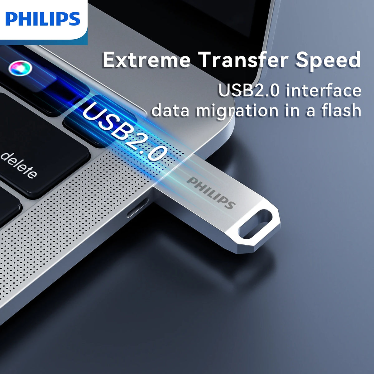 Philips USB 2.0 Flash Drive - 8GB 16GB 32GB 64GB 128GB Metal Portable External Storage Drive