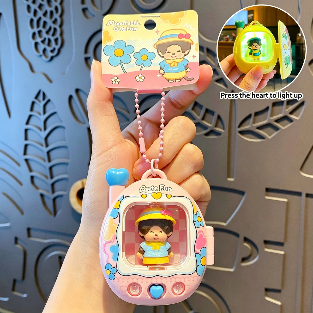 Cute Monchhichi Glow-in-the-Dark Keychain – Mini Night Light Bag Charm, Backpack Decoration & Gift
