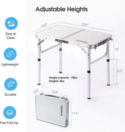 Outdoor Portable Foldable Table – Ultralight Aluminum Camping & Picnic Table with High Bearing Capacity for Nature Hikes